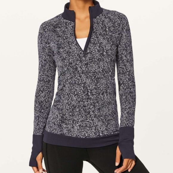 lululemon athletica Tops - COPY - Lululemon Rest Less 1/2 Zip
in Black / White size 6